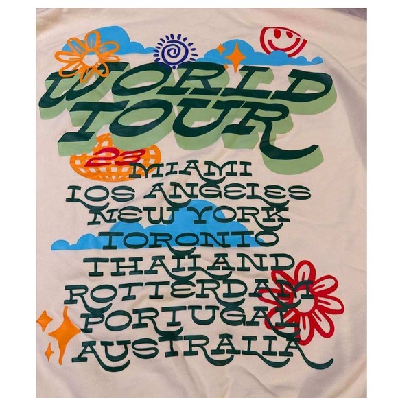 Rolling Loud World Tour Graphic Hoodie Cream Size L Festival Streetwear - Picture 6 of 14